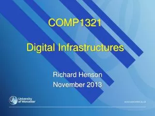 COMP1321 Digital Infrastructures