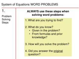 1. Problem Solving Steps