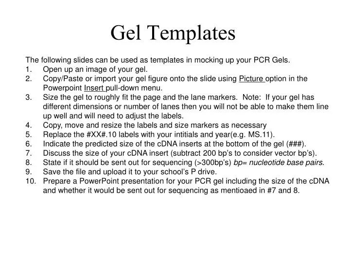 gel templates