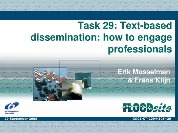 task 29 text based dissemination how to engage professionals