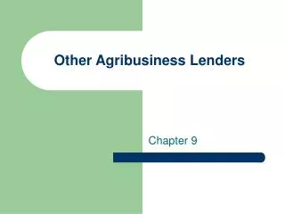 Other Agribusiness Lenders