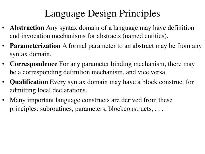 language design principles