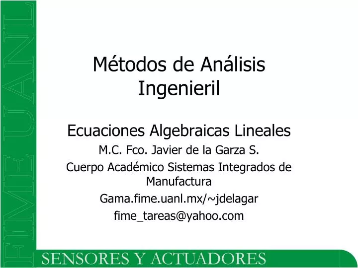 m todos de an lisis ingenieril