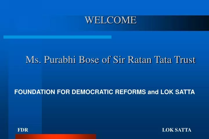 welcome ms purabhi bose of sir ratan tata trust