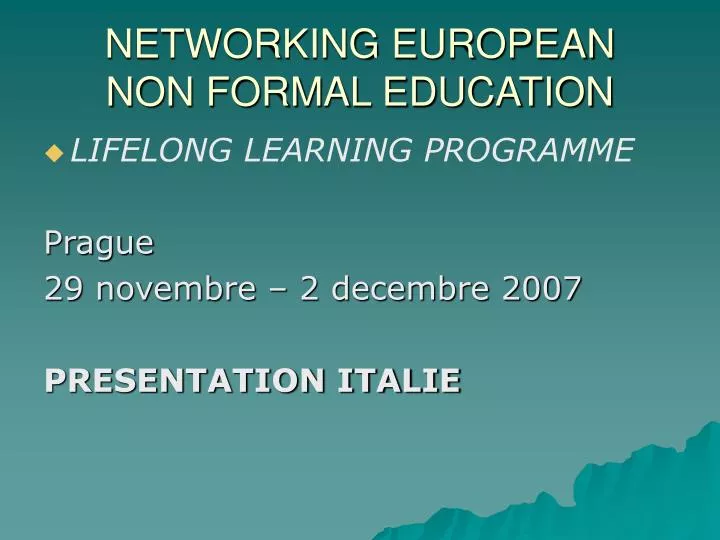 networking european non formal education