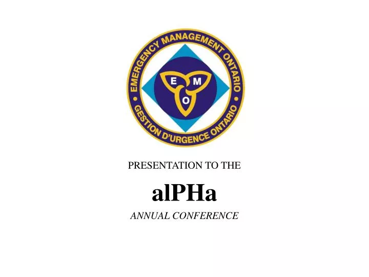 presentation to the alpha annual conference