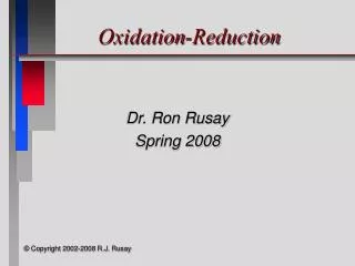 Oxidation-Reduction