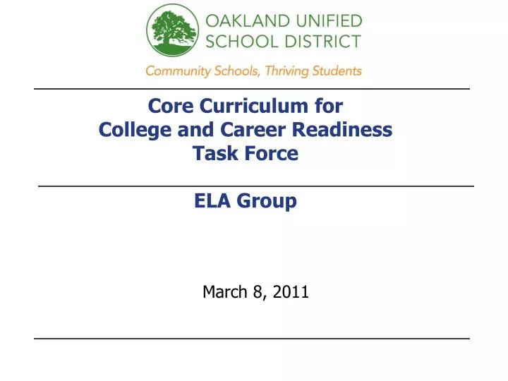 core curriculum for college and career readiness task force ela group