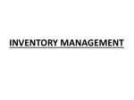 INVENTORY MANAGEMENT - slide 1