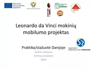 leonardo da vinci mokini mobilumo projektas