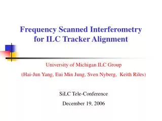 Frequency Scanned Interferometry for ILC Tracker Alignment