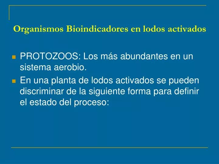 organismos bioindicadores en lodos activados