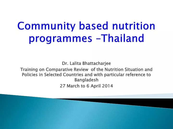 community based nutrition programmes thailand