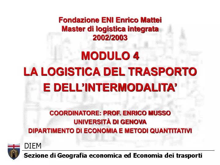 fondazione eni enrico mattei master di logistica integrata 2002 2003