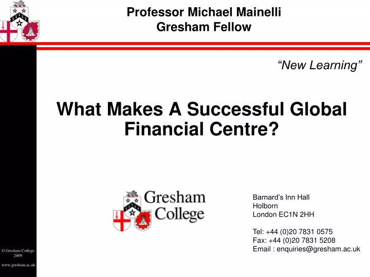 professor michael mainelli gresham fellow