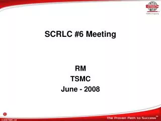 RM TSMC June - 2008