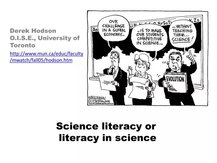 science literacy or literacy in science