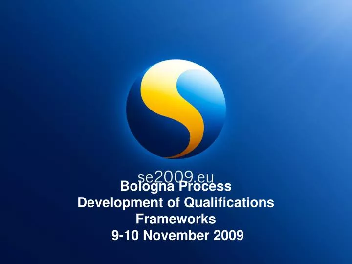 bologna process development of qualifications frameworks 9 10 november 2009