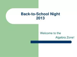 Back-to-School Night 2013