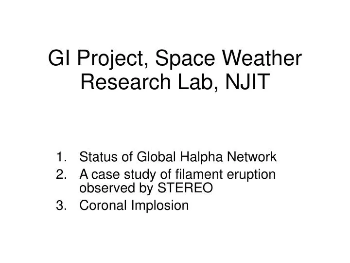 gi project space weather research lab njit