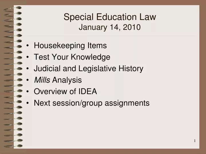 special education law january 14 2010