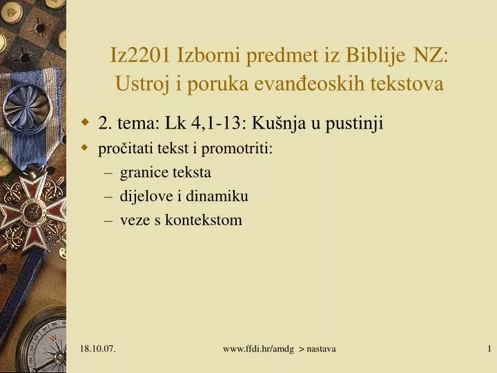 iz2201 izborni predmet iz biblije nz ustroj i poruka evan eoskih tekstova