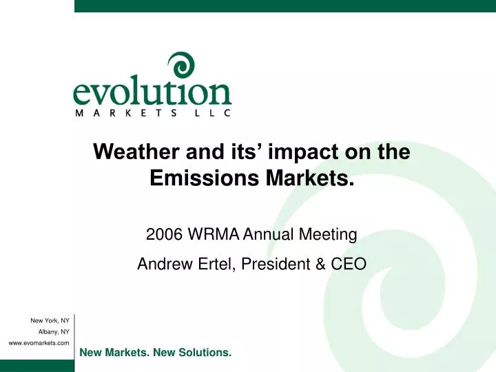 weather and its impact on the emissions markets