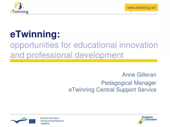 etwinning opportunities for educational innovation and professional development