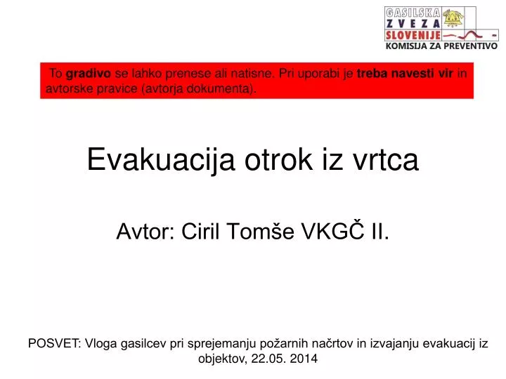 evakuacija otrok iz vrtca