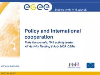 Policy and International cooperation