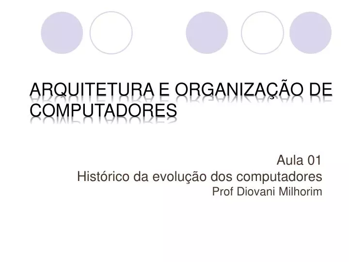 arquitetura e organiza o de computadores