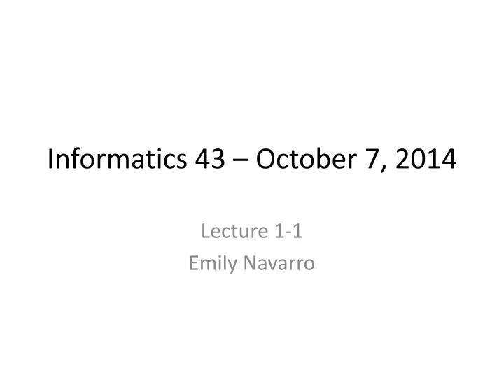 informatics 43 october 7 2014
