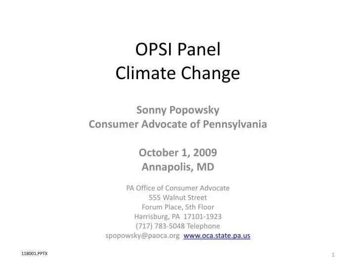 opsi panel climate change