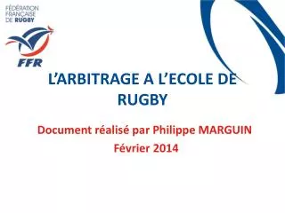 l arbitrage a l ecole de rugby