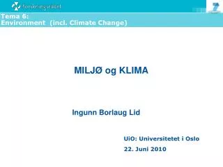 milj og klima