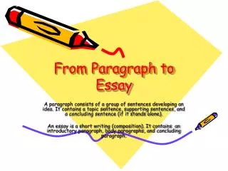 From Paragraph to Essay