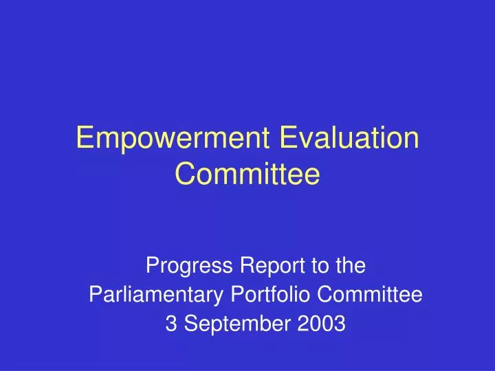 empowerment evaluation committee