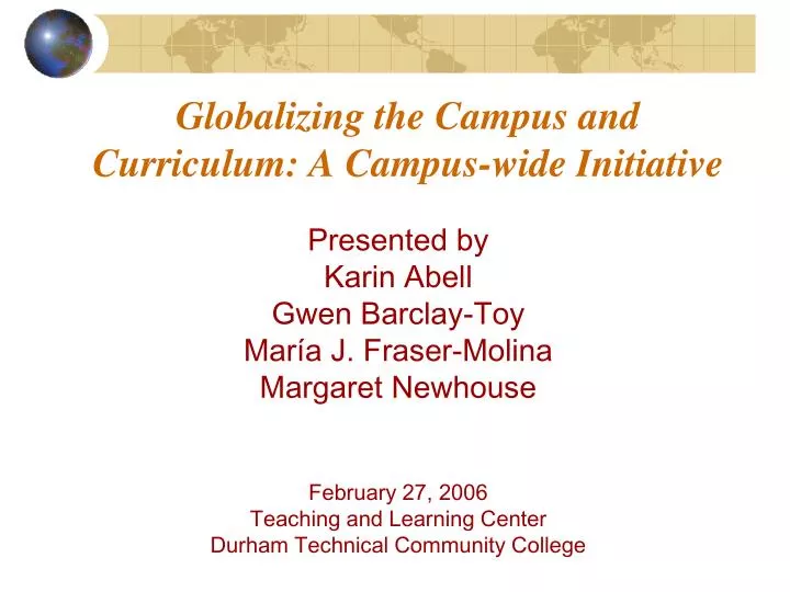 globalizing the campus and curriculum a campus wide initiative