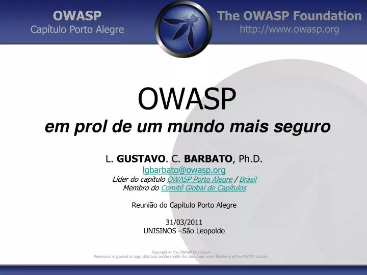 owasp em prol de um mundo mais seguro