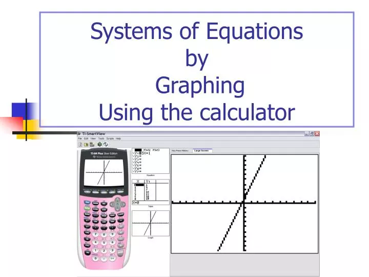 systems of equations by graphing using the calculator