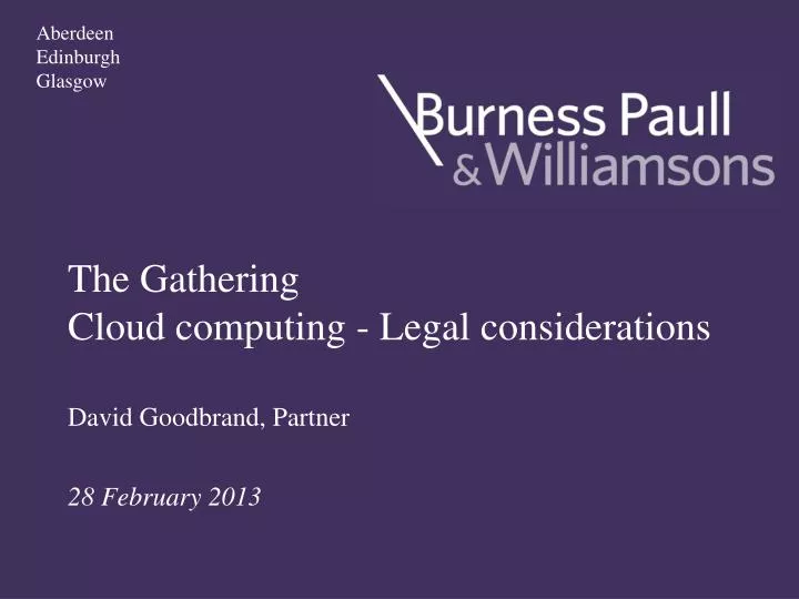 the gathering cloud computing legal considerations