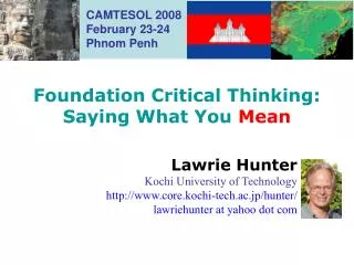 Foundation Critical Thinking: Saying What You Mean
