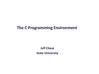 The C Programming Environment