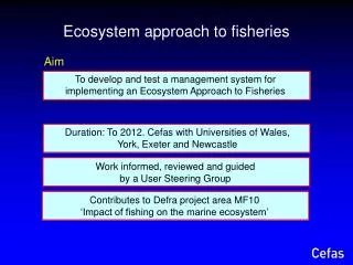 Ecosystem approach to fisheries