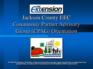 Jackson County EEC Community Partner Advisory Group (CPAG) Orientation