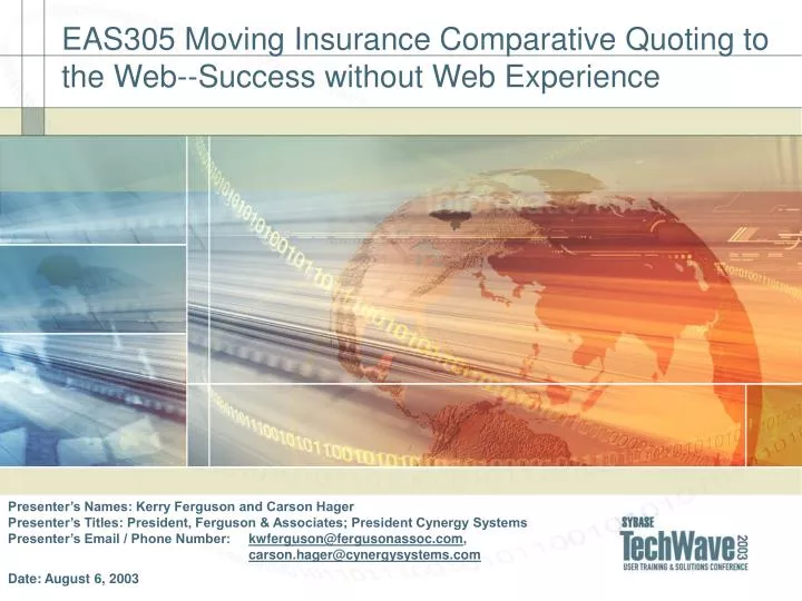 eas305 moving insurance comparative quoting to the web success without web experience