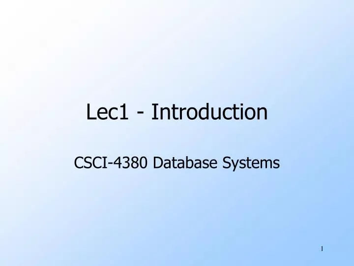 lec1 introduction