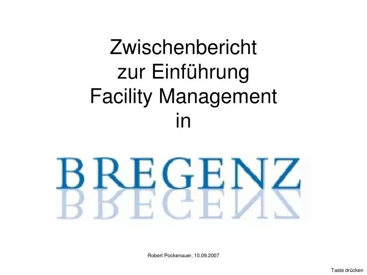 zwischenbericht zur einf hrung facility management in