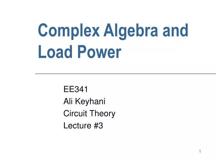 complex algebra and load power