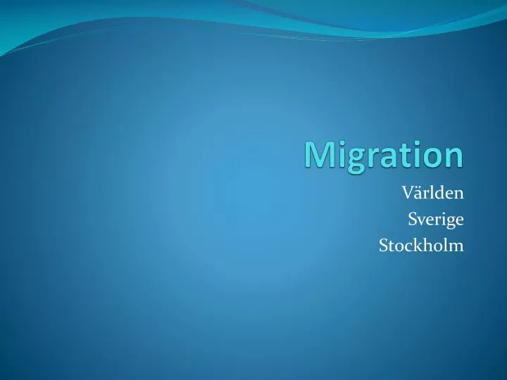 migration